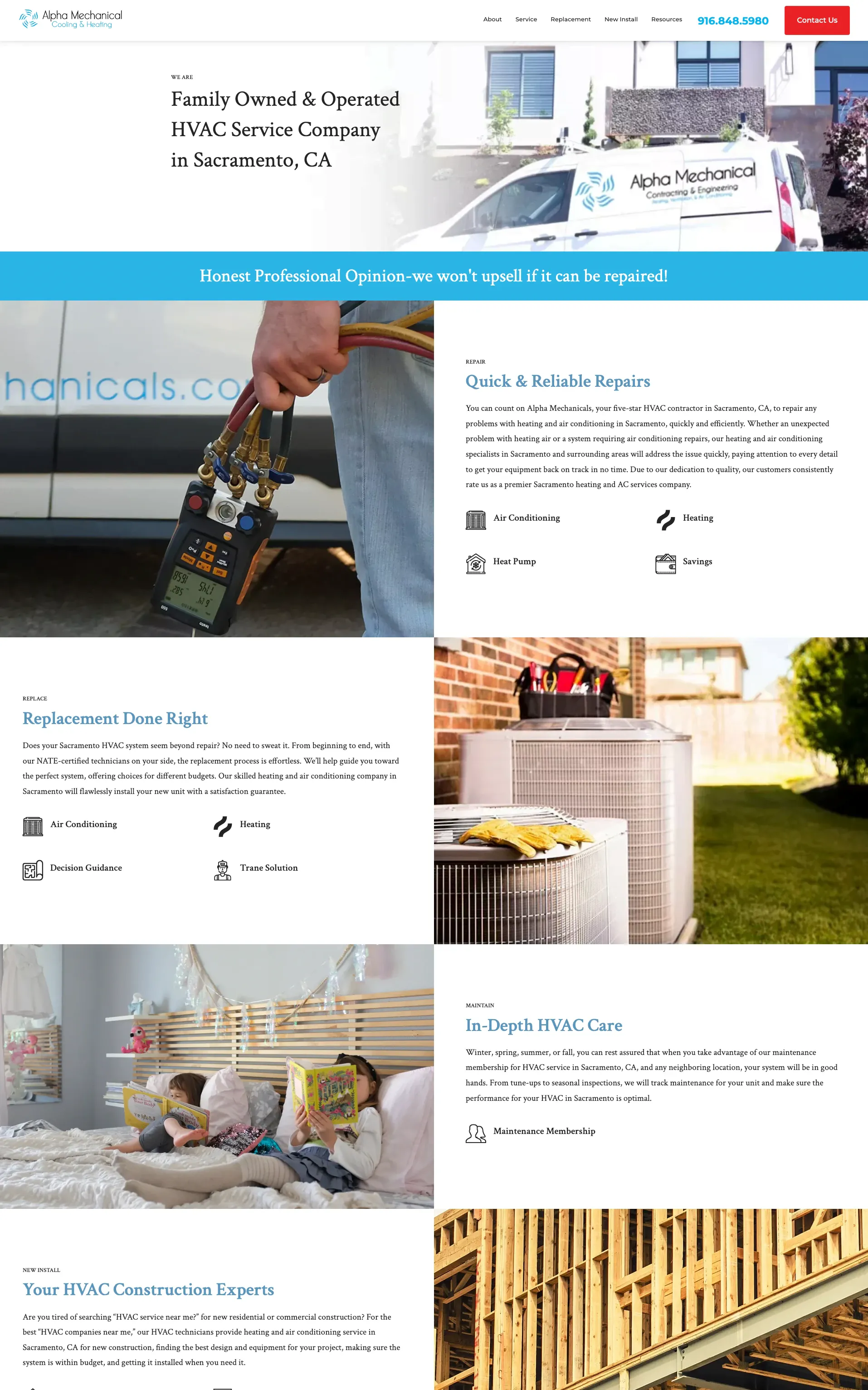 bad hvac website example