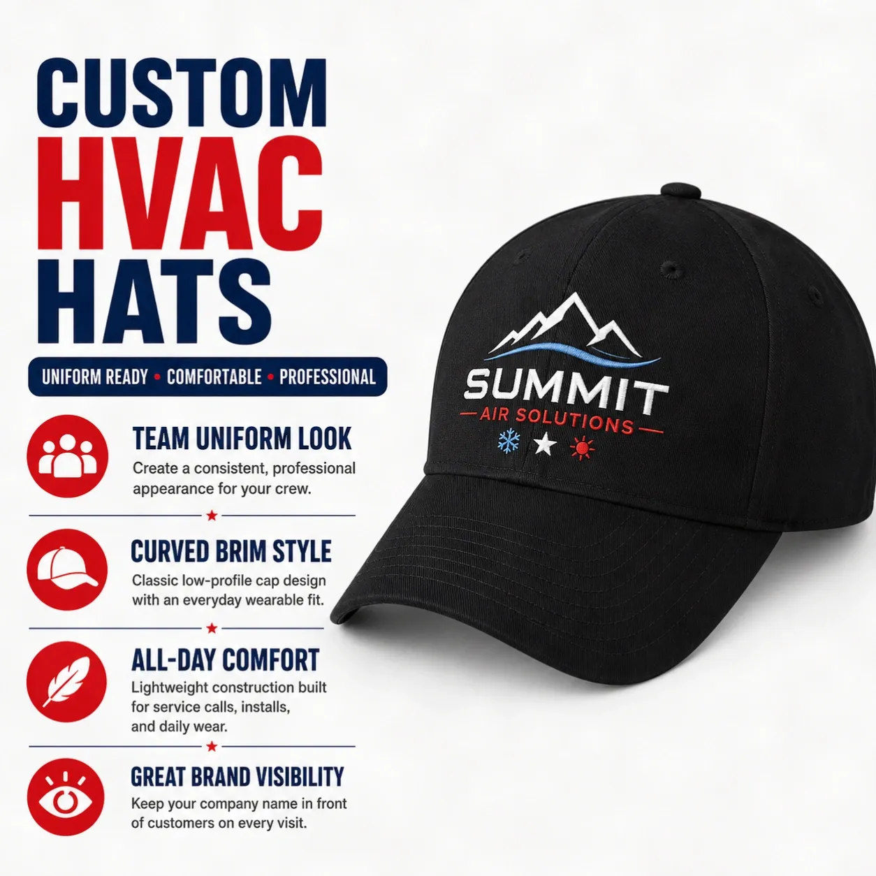 HVAC Embroidered Hats — image 3