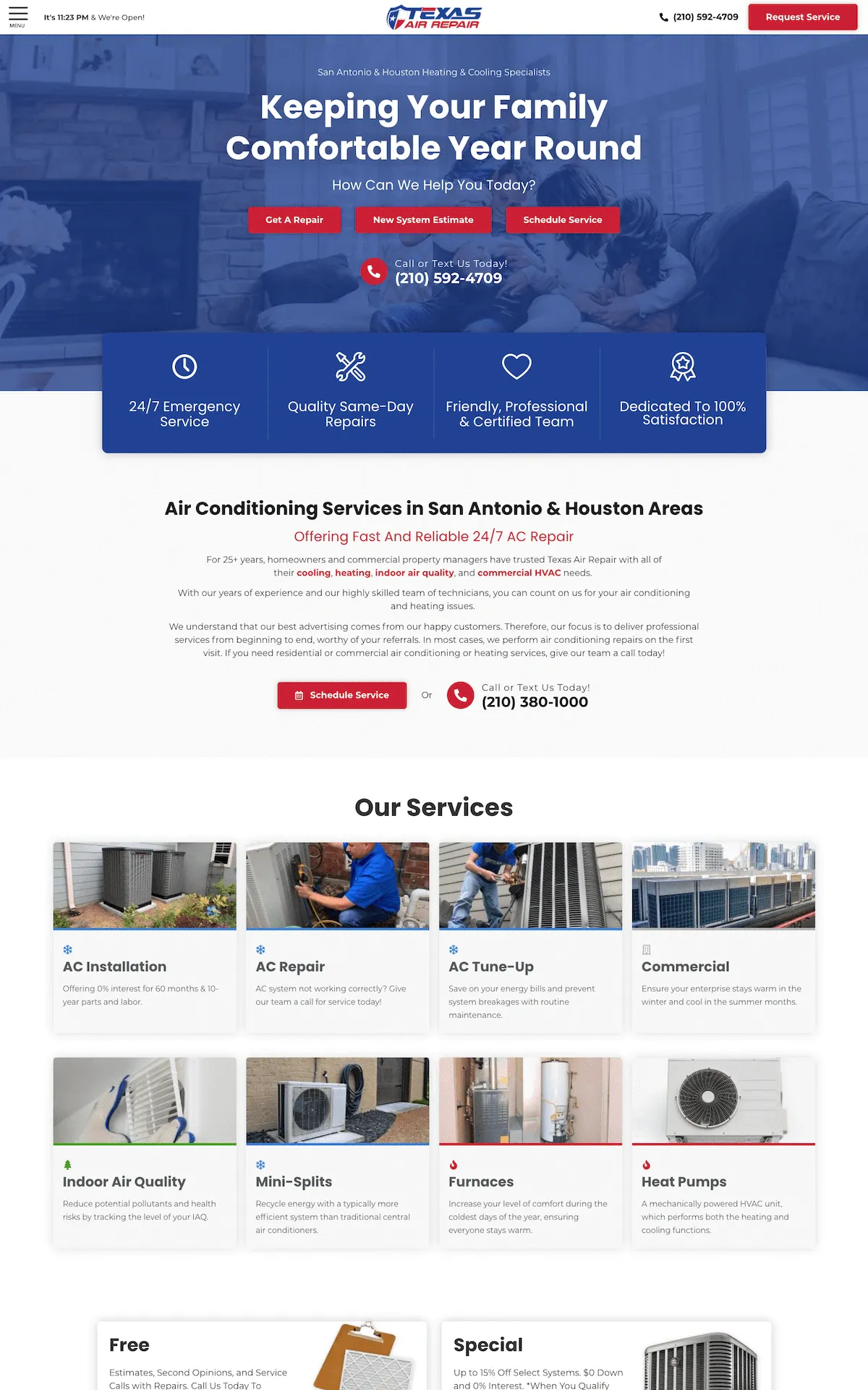 hvac website example